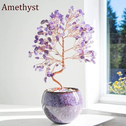 Feng Shui Natural Crystal Money Tree for Home Decor - Image 2